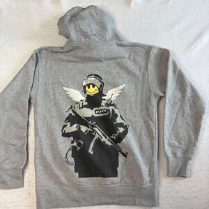 The Art Of Banksy Hoodie Unisex Small‎ Gray Without Limits Graphic Pullover